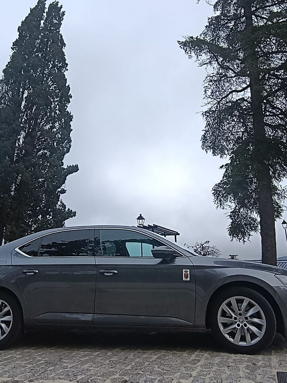 El Škoda Superb en un mirador